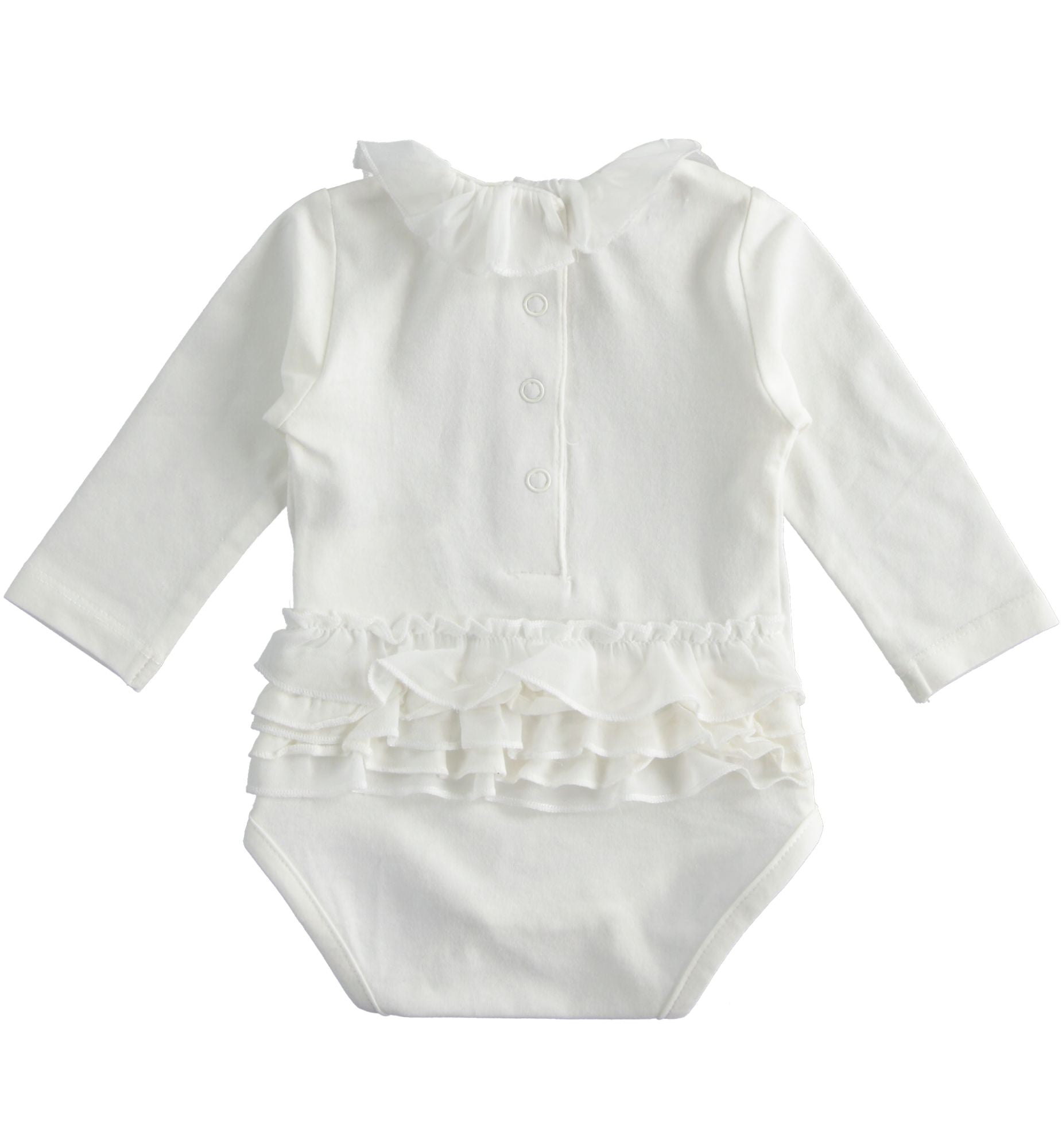 iDO - Ivory all in one, frill around neck and frilly bottom, J150 /00 | Betty McKenzie