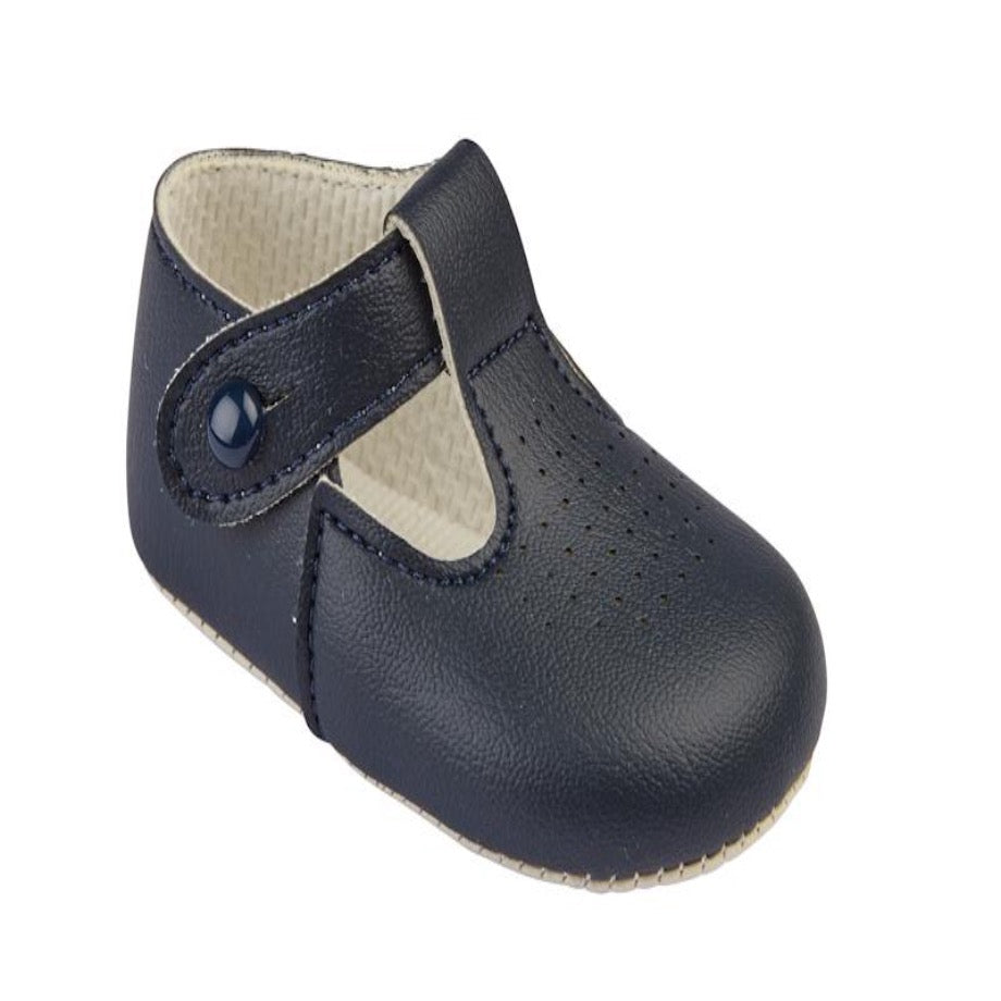 Early days - Boys pram shoes B625 navy | Betty McKenzie