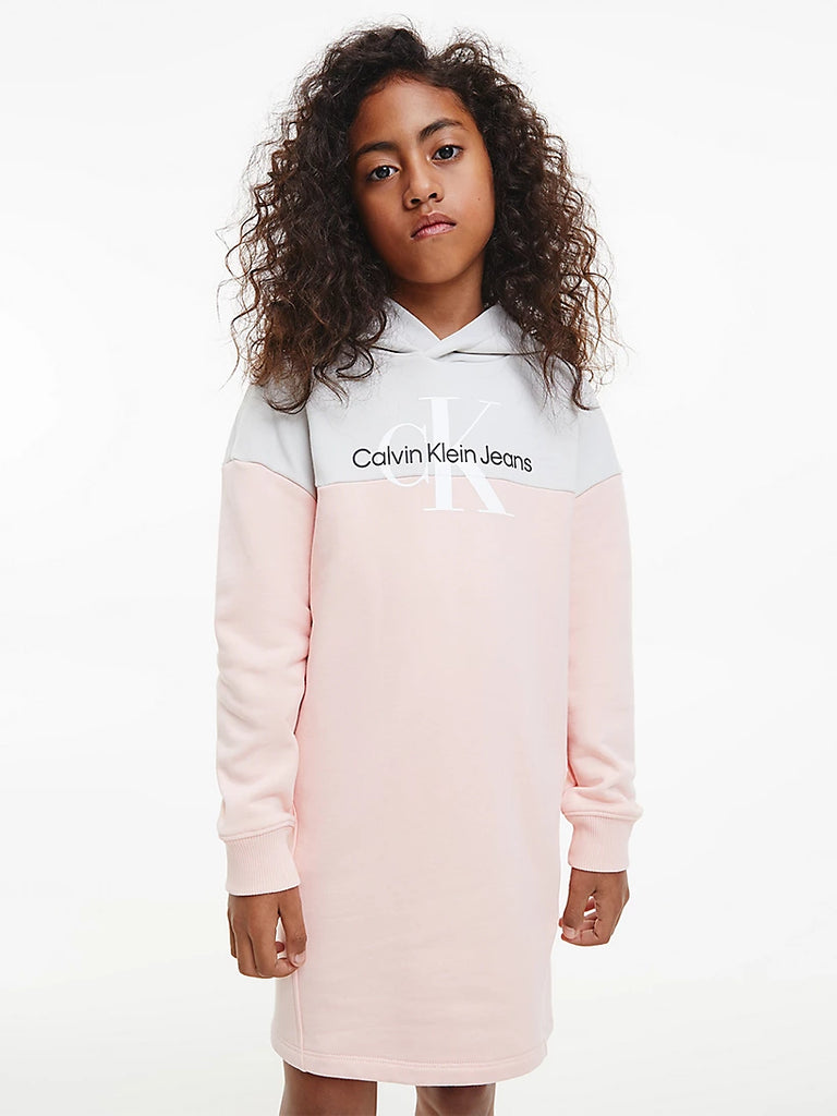 Calvin Klein - Girls Colour Block Mckenzie – Blush Hoodie Dress, Betty Pink