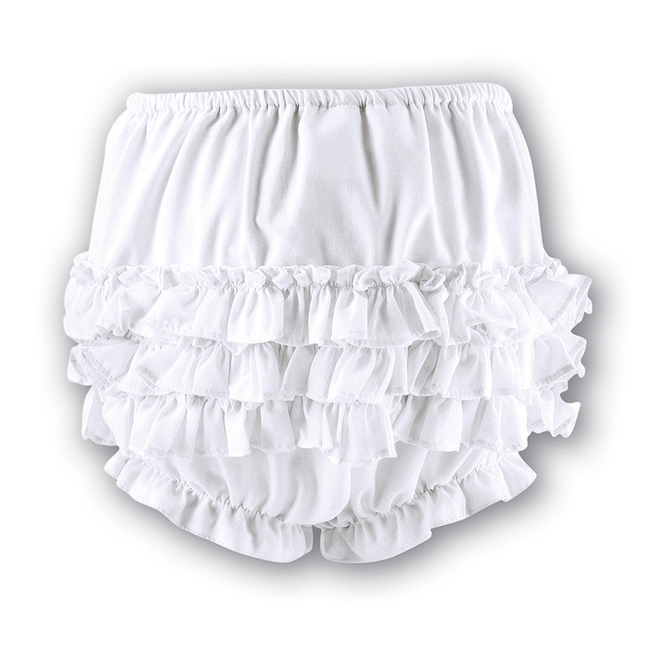 Sarah Louise - Frilly pants, white 003760P | Betty McKenzie