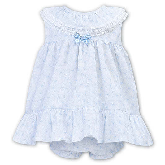 Sarah Louise - Pale blue and white A line sun dress with pants 012305 | Betty McKenzie