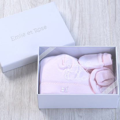 Emile et Rose - Baby Hat, Mitt & Bootie Gift Set, Nox PINK | Betty McKenzie