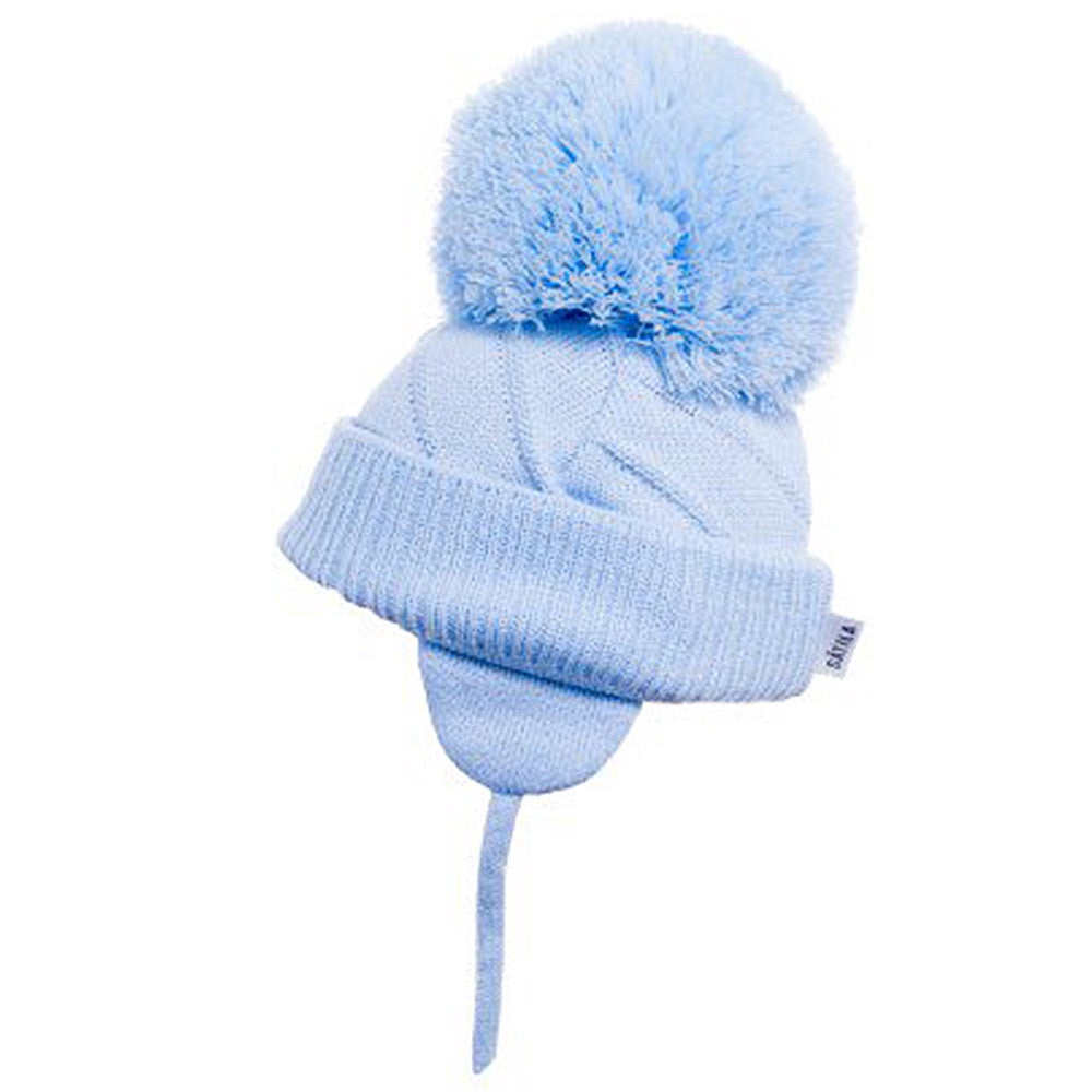 Satila - Jim C04801 light blue large bobble hat | Betty McKenzie