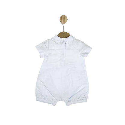 Mintini, all in one, Mintini - Pale blue romper with smocking detail, MB4903