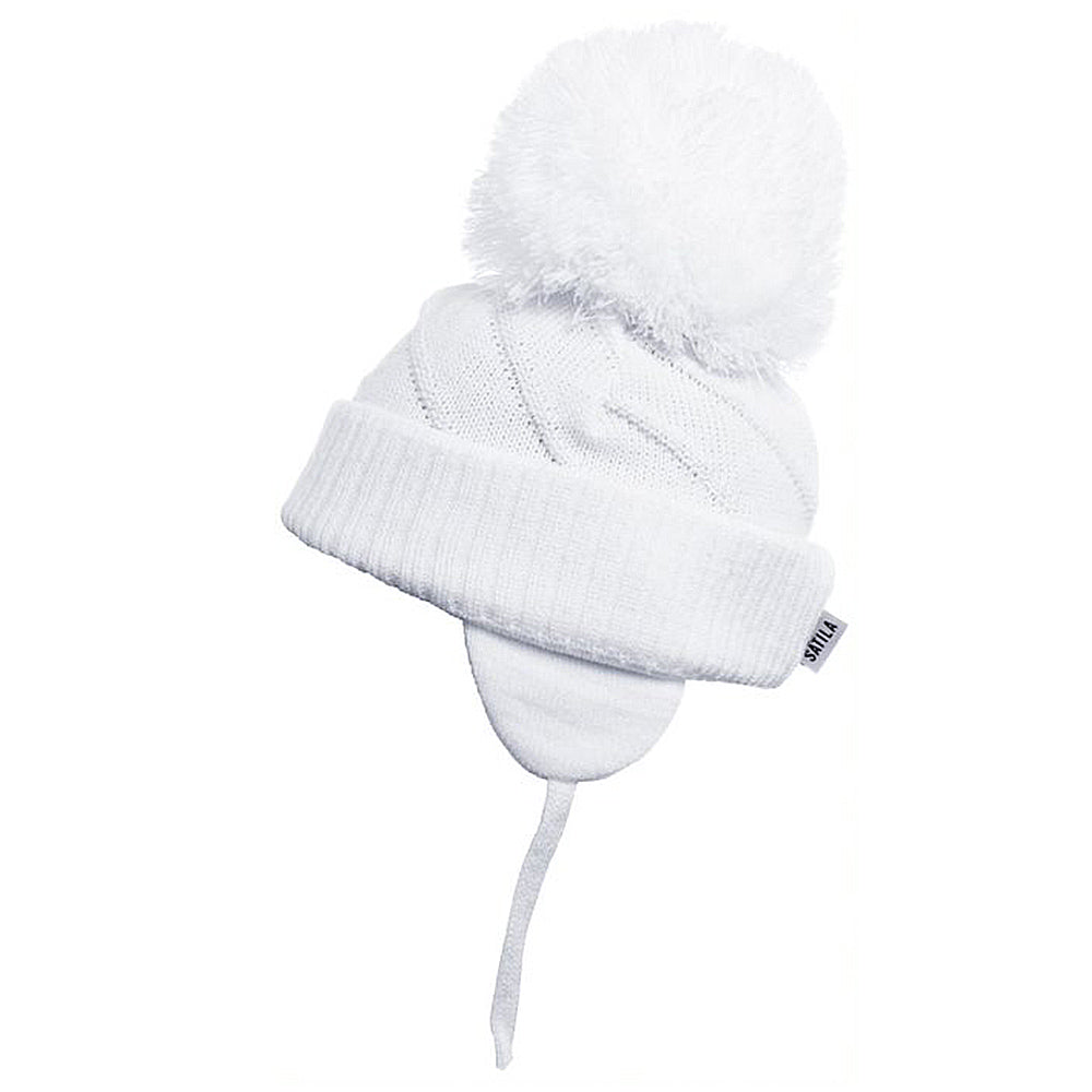 Satila, hat, Satila - Jim C04801 White  large bobble hat