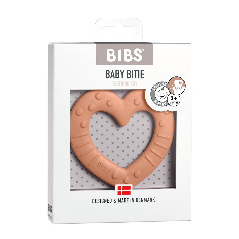 Bibs, teether, Bibs - Baby bitie teething toy heart, peach